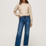 mujer vaqueros Dover de tiro alto y corte holgado Pepe Jeans 44JTZ83 mezclilla