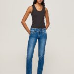 mujer vaqueros gen de tiro medio recto Pepe Jeans 44JTZ32 mezclilla