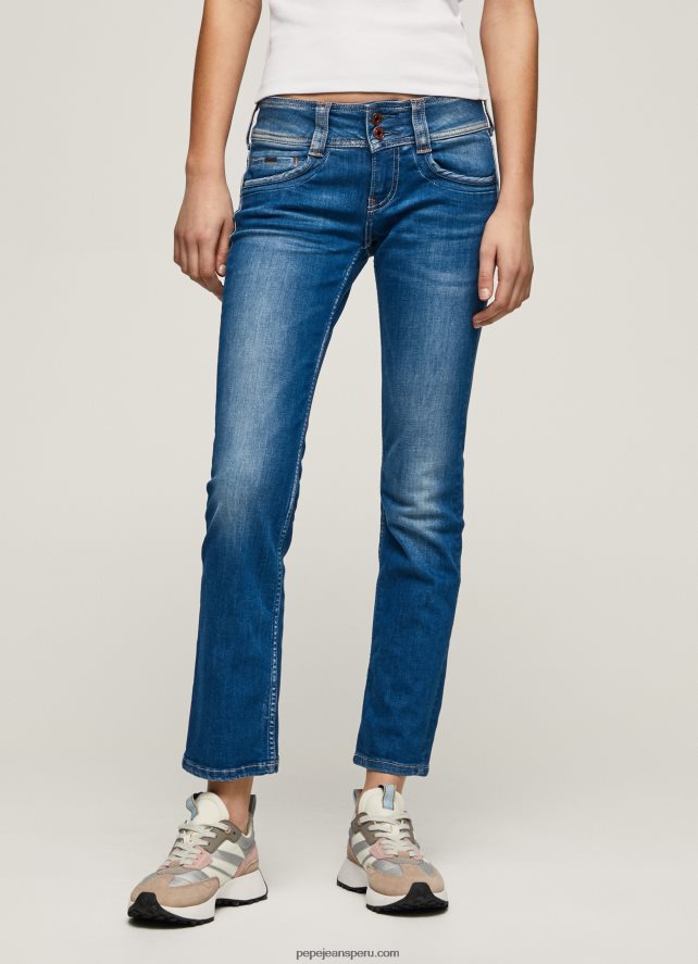 mujer vaqueros gen de tiro medio recto Pepe Jeans 44JTZ6 mezclilla - Imagen 2