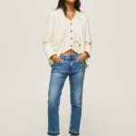 mujer vaqueros jolie de tiro medio con corte regular Pepe Jeans 44JTZ20 mezclilla