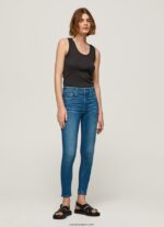 mujer vaqueros pitillo con tiro medio Zoe Pepe Jeans 44JTZ40 mezclilla