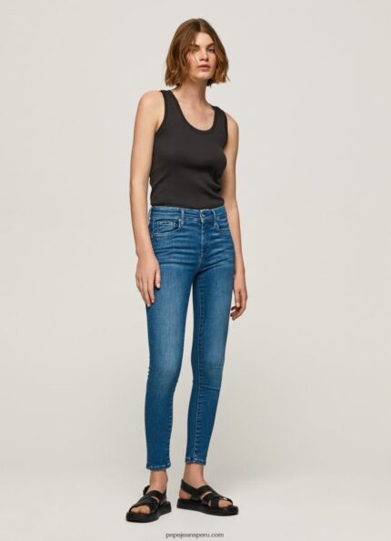 mujer vaqueros pitillo con tiro medio Zoe Pepe Jeans 44JTZ40 mezclilla