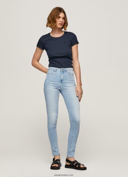 mujer vaqueros pitillo de talle alto Pepe Jeans 44JTZ38 mezclilla