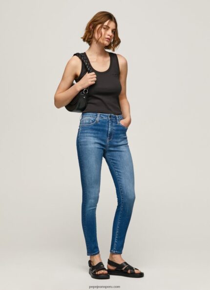 mujer vaqueros pitillo de talle alto Pepe Jeans 44JTZ41 mezclilla