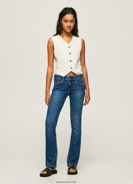 mujer vaqueros pitillo de tiro medio Pepe Jeans 44JTZ71 mezclilla