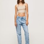 mujer vaqueros robyn de talle alto y corte regular Pepe Jeans 44JTZ16 mezclilla