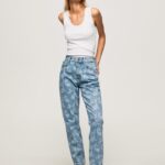 mujer vaqueros violetas de tiro alto holgados Pepe Jeans 44JTZ77 mezclilla