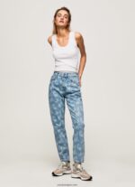 mujer vaqueros violetas de tiro alto holgados Pepe Jeans 44JTZ77 mezclilla