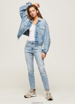 mujer vaqueros violetas de tiro alto holgados Pepe Jeans 44JTZ85 mezclilla