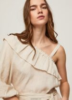 mujer vestido asimétrico Pepe Jeans 44JTZ201 piedra - Imagen 3