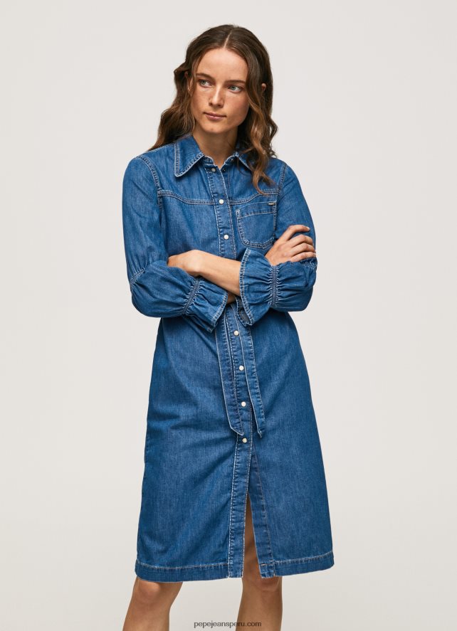 mujer vestido camisero corto de mezclilla Pepe Jeans 44JTZ101 mezclilla - Imagen 2