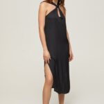 mujer vestido casey de raso liso Pepe Jeans 44JTZ186 negro