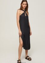 mujer vestido casey de raso liso Pepe Jeans 44JTZ186 negro