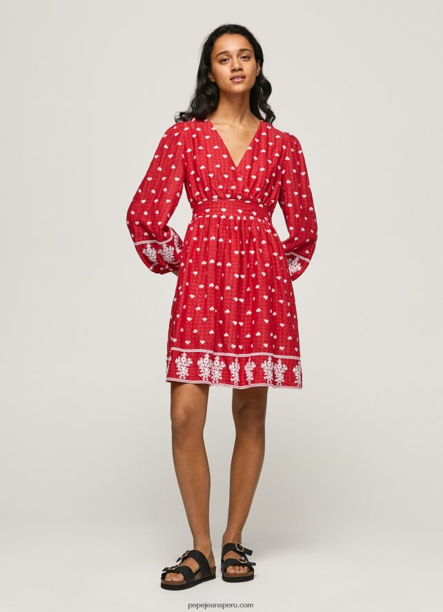 mujer_vestido_con_detalles_bordados_pepe_jeans_44jtz216_estudio_rojo.jpg mujer vestido con detalles bordados Pepe Jeans 44JTZ216 estudio rojo - Imagen 1