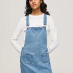 mujer vestido con peto de mezclilla Pepe Jeans 44JTZ162 mezclilla
