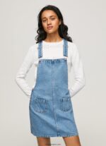 mujer vestido con peto de mezclilla Pepe Jeans 44JTZ162 mezclilla