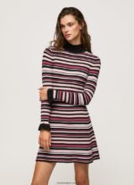 mujer vestido corto tejido a rayas Pepe Jeans 44JTZ174 multi