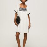 mujer vestido de algodón bambula Pepe Jeans 44JTZ188 mousse