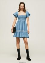 mujer vestido de mezclilla bordado Pepe Jeans 44JTZ164 azul - Imagen 2