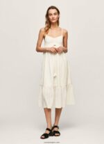 mujer vestido dobby de algodón puro Pepe Jeans 44JTZ221 blanco - Imagen 2