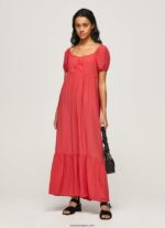 mujer vestido fluido Pepe Jeans 44JTZ150 estudio rojo - Imagen 2