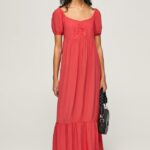 mujer vestido fluido Pepe Jeans 44JTZ150 estudio rojo