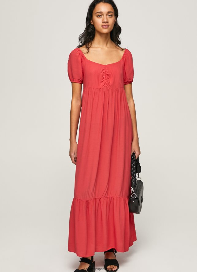 mujer_vestido_fluido_pepe_jeans_44jtz150_estudio_rojo.jpg mujer vestido fluido Pepe Jeans 44JTZ150 estudio rojo - Imagen 1