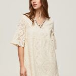 mujer vestido padma con detalles calados Pepe Jeans 44JTZ152 suero de la leche
