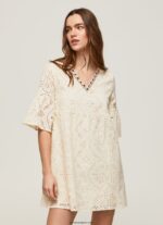 mujer vestido padma con detalles calados Pepe Jeans 44JTZ152 suero de la leche