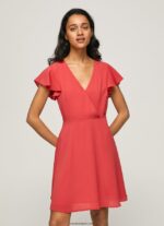 mujer vestido patrizia con cuello cruzado Pepe Jeans 44JTZ166 estudio rojo - Imagen 2