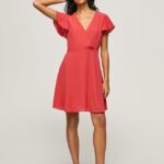 mujer vestido patrizia con cuello cruzado Pepe Jeans 44JTZ166 estudio rojo
