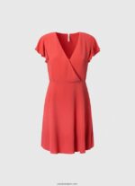 mujer vestido patrizia con cuello cruzado Pepe Jeans 44JTZ166 estudio rojo - Imagen 5