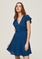 mujer vestido patrizia con cuello cruzado Pepe Jeans 44JTZ197 océano - Imagen 2
