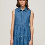 mujer vestido vaquero corto arya Pepe Jeans 44JTZ183 mezclilla
