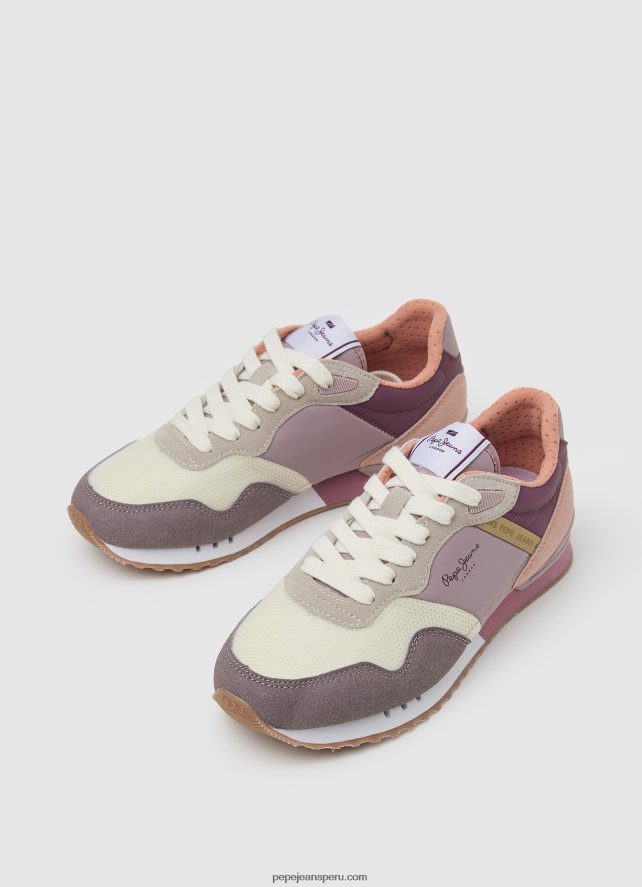 mujer zapatillas london mad running Pepe Jeans 44JTZ622 vino en polvo - Imagen 3