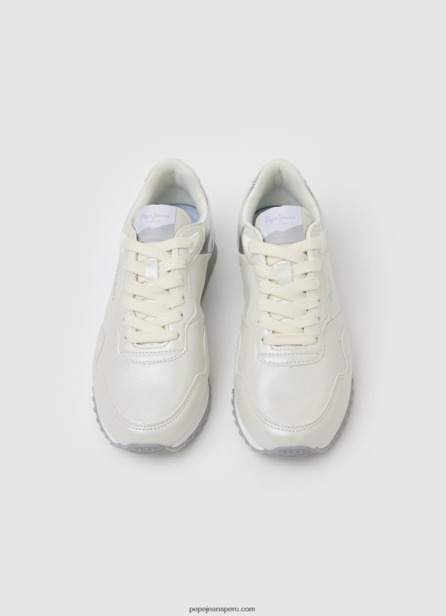 mujer zapatillas london part combinadas Pepe Jeans 44JTZ588 blanco de fábrica - Imagen 2
