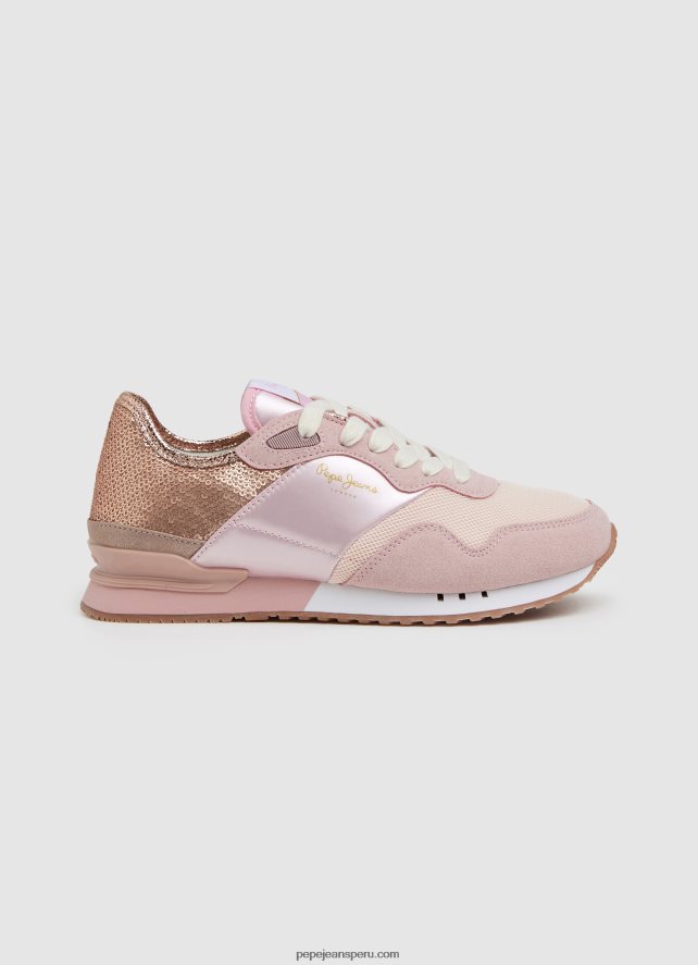 mujer zapatillas london troy combinadas Pepe Jeans 44JTZ589 rosa de fábrica - Imagen 1